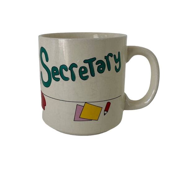 Vintage Mug 1987 Secretary, Small Crack, Use for Cute Planter - Picture 1 of 8